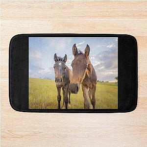 Two Curious Foals and Filly Bath Mat