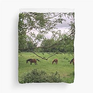 Foraging Foals Duvet Cover