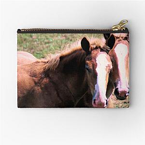 Belgian Draft Horse Foals in Lancaster County, Pennsylvania Zipper Pouch