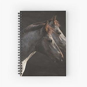 Twin Foals Digital Watercolor Spiral Notebook