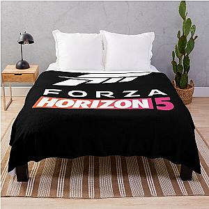 Forza Horizon 5 Logo White True 4k Throw Blanket