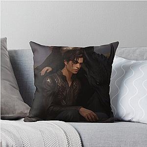 Violet Xaden Tairn Fourth Wing book fan art throw pillow