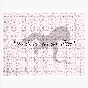 Iron Flame Book Fourth Wing Tairn quote We do not eat our allies Jigsaw Puzzle