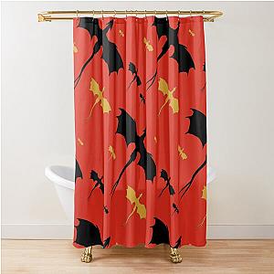 Fourth Wing Red Dragon Shower Curtain