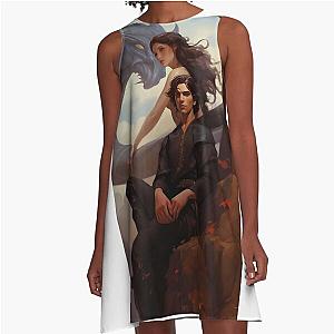 Violet and Xaden Fourth Wing fan art A-Line Dress