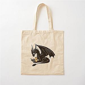Fourth Wing dragons reading together Tairn and Andarna Cotton Tote Bag