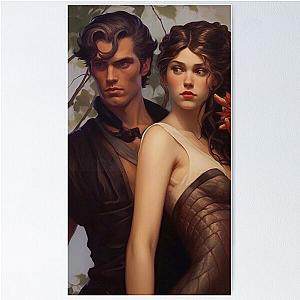 Fourth Wing fan art Violet and Xaden Poster