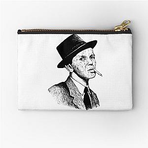 Poor Frank Sinatra Black Portrait Pen Drawing Transparent Zipper Pouch