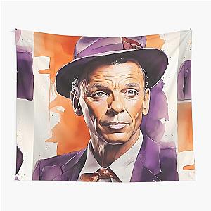 frank sinatra orange purple watercolor portrait Tapestry