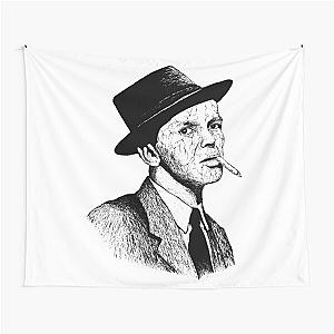 Poor Frank Sinatra Black Portrait Pen Drawing Transparent Tapestry