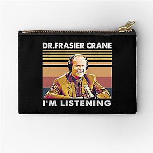 Retro I Am Listening Dr Frasier Zipper Pouch