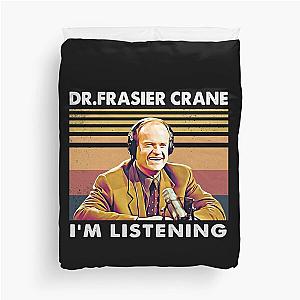 Retro I Am Listening Dr Frasier Duvet Cover