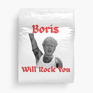 Boris Johnson as Freddie Mercury Duvet Cover