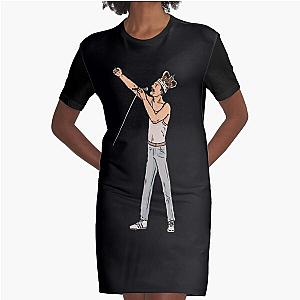 Freddie Mercury Comic Style Graphic T-Shirt Dress