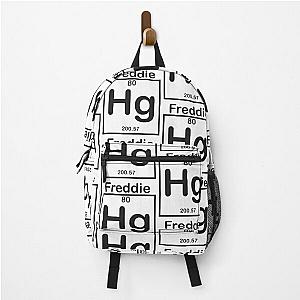 Freddie mercury queen band shirt Hg Periodic table chemistry Backpack