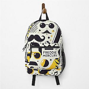 Freddie Mercury Iconography Pattern - Celebrating the Legend of Rock Backpack