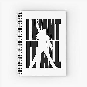 Freddie Mercury Gift, I Want it All, Queen, LJ 42 Spiral Notebook