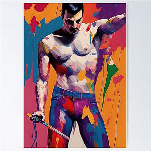 Shirtless Freddie Mercury Digital Oil Painting Poster