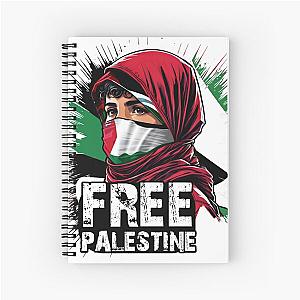 FREE PALESTINE, FREE GAZA PALESTINE FLAG ARABIC Sticker Spiral Notebook