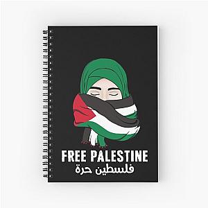 Free Palestine Gaza Palestinian Flag Scarf Hijab Spiral Notebook