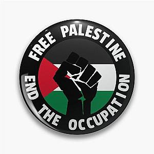 Free Palestine - End The Occupation (White Text) Pin