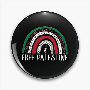 Free Palestine Save Gaza Palestinian Flag Rainbow Pin