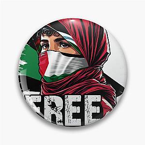 FREE PALESTINE, FREE GAZA PALESTINE FLAG ARABIC Sticker Pin