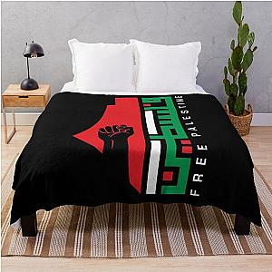 Free Palestine Arabic Name with Palestinian Resistance Map Freedom Design 1 - wht Throw Blanket