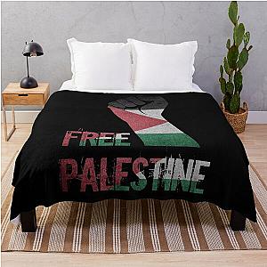 Free Palestina Palestine support falastine palestinian flag Throw Blanket