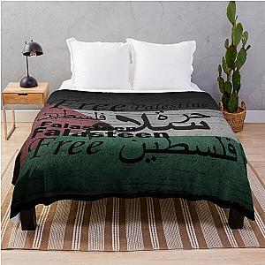 Free Palestina Palestine support falastine palestinian flag Throw Blanket