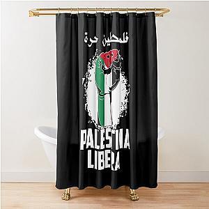 Free Palestine Flag, Arabic Gaza Palestinian Shower Curtain