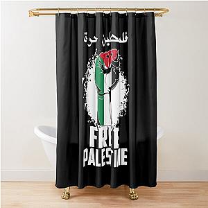 Free Palestine Flag, Arabic Gaza Palestinian Shower Curtain