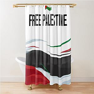 A painting of solidarity with the Palestinian people, calling for a free Palestine Shower Curtain