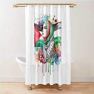 Free Palestine Women Shower Curtain