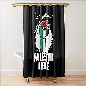 Free Palestine Flag, Arabic Gaza Palestinian Shower Curtain