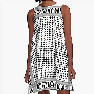 Free Palestine,Palestinian Traditional Kufiya, Palestine Arabic Hatta Keffiyeh A-Line Dress