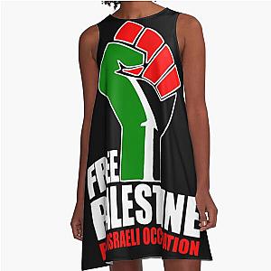 Free Palestine End Apartheid  A-Line Dress