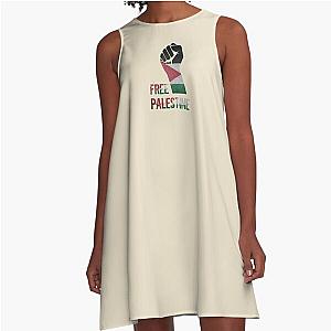 Free Palestina Palestine support falastine palestinian flag A-Line Dress