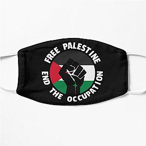 Free Palestine - End The Occupation (White Text) Flat Mask