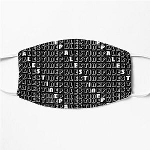 Palestine Name Pattern English Solidarity Palestinian Freedom Support Design - Wht Flat Mask