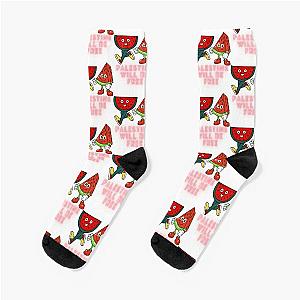 Watermelon Palestine Will Be Free Socks