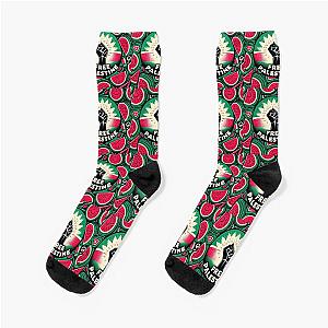 Free Palestine - Watermelons, Fist, Palestinian Flag, Palestina, Free Gaza (Arabic علم فلسطين‎) Socks