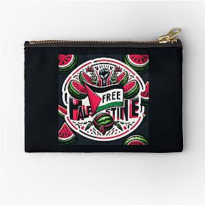 Free Palestine - Watermelons, Fist, Palestinian Flag, Palestina, Free Gaza (Arabic علم فلسطين‎) Zipper Pouch