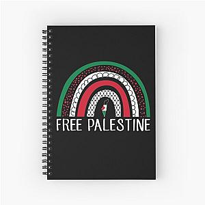 Free Palestine Save Gaza Palestinian Flag Rainbow Spiral Notebook