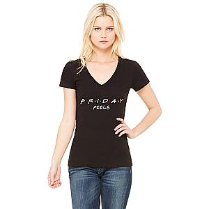 Friends T-Shirts - F.R.I.E.N.D.S "Friday Feels" Women's V-Neck T-Shirt FRI3012