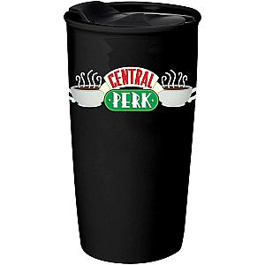 Friends Mugs -  Central Perk Logo Black 10oz Ceramic Doubled Walled Travel Mug FRI3012