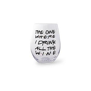 Friends Pins - "The One Where I Drink All The Wine" Wine Glass FRI3012