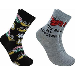 Friends Socks -  Lobster and Cerntal Perk Novelty Unisex Crew Socks | 2 Pairs FRI3012