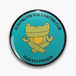 Fearless Frogger - Funny knitters merit badge Pin