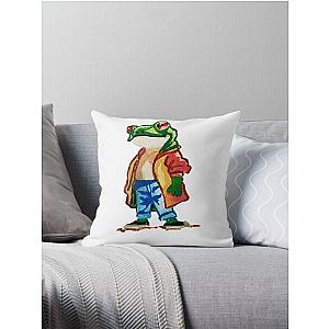 frogger the hipster Throw Pillow